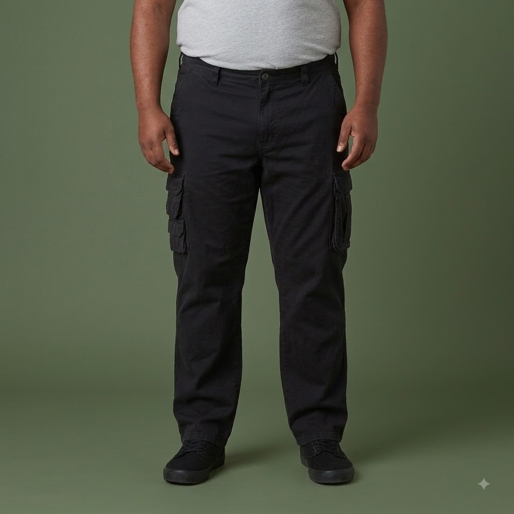 Wrangler Regular Taper Cargo Pants Men's 44x30 Black Stretch